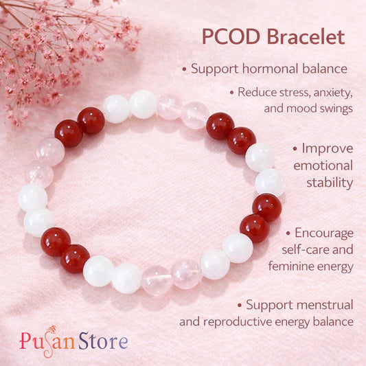 Multistone Bracelet for Hormonal Balance & PCOD Support Energy Healing Supports emotional & hormonal stability.