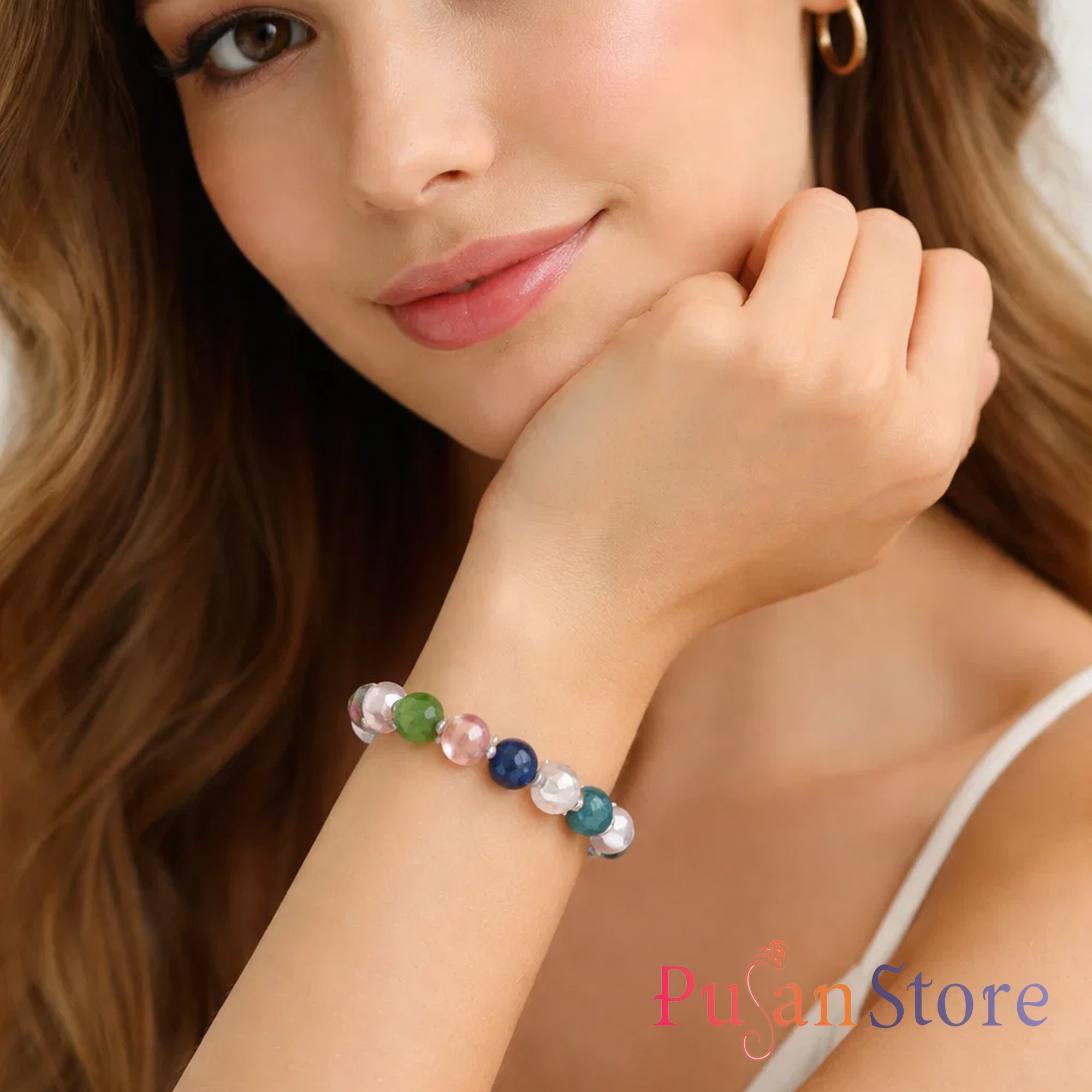 Multistone Relationship Bracelet for Love, Harmony & Emotional Balance Strengthens bonding & emotional stability.