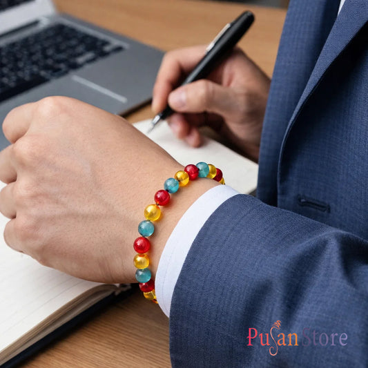 Multistone Career Growth Bracelet for Job Success & Professional Stability Boosts confidence & career opportunities.