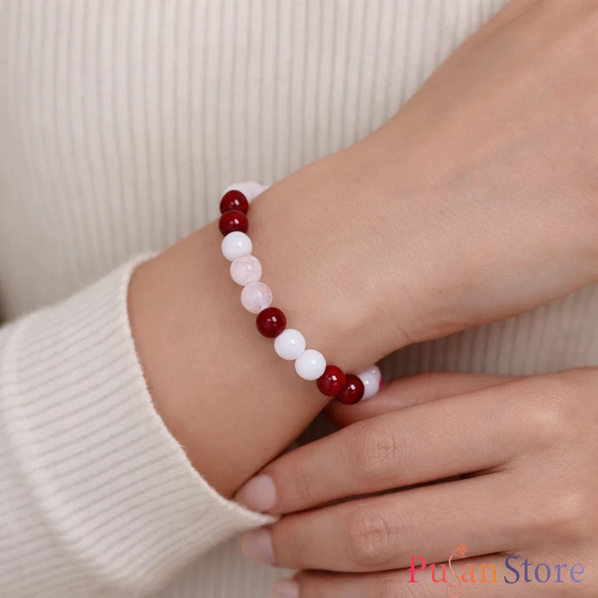 Multistone Bracelet for Hormonal Balance & PCOD Support Energy Healing Supports emotional & hormonal stability.