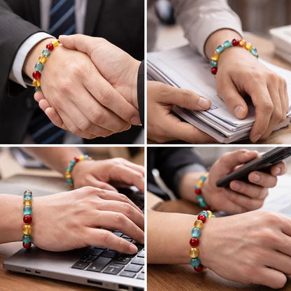 Multistone Career Growth Bracelet for Job Success & Professional Stability Boosts confidence & career opportunities.