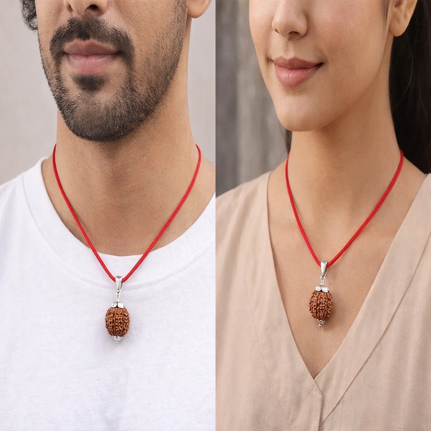 Pujan Store 5 Mukhi Rudraksha Pendant for Peace & Stress Relief – Natural Energized Bead for Spiritual Protection & Daily Positive Energy
