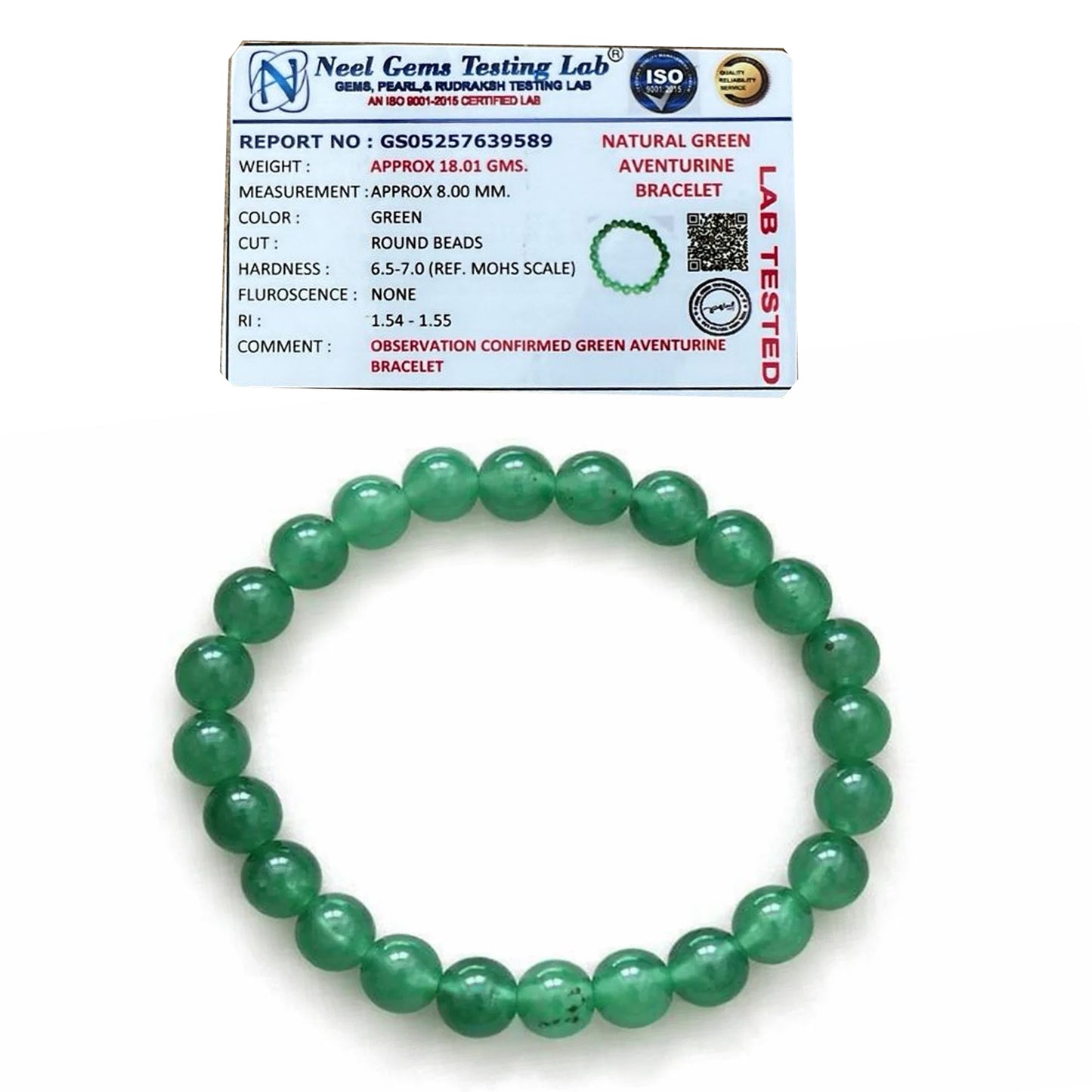 Pujan Store Green Aventurine Bracelet – Wealth Luck & Heart Chakra Healing Stone