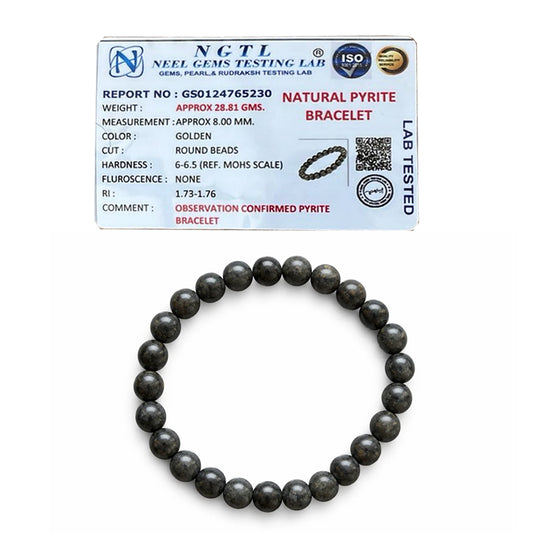Pujan Store Natural Pyrite Bracelet for Wealth, Success & Confidence – Powerful Abundance Crystal for Career Growth