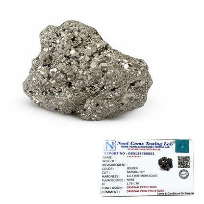 Pujan Store Natural Pyrite Rough Stone for Wealth Attraction & Protection – Raw Money Magnet Crystal for Business Growth & Confidence
