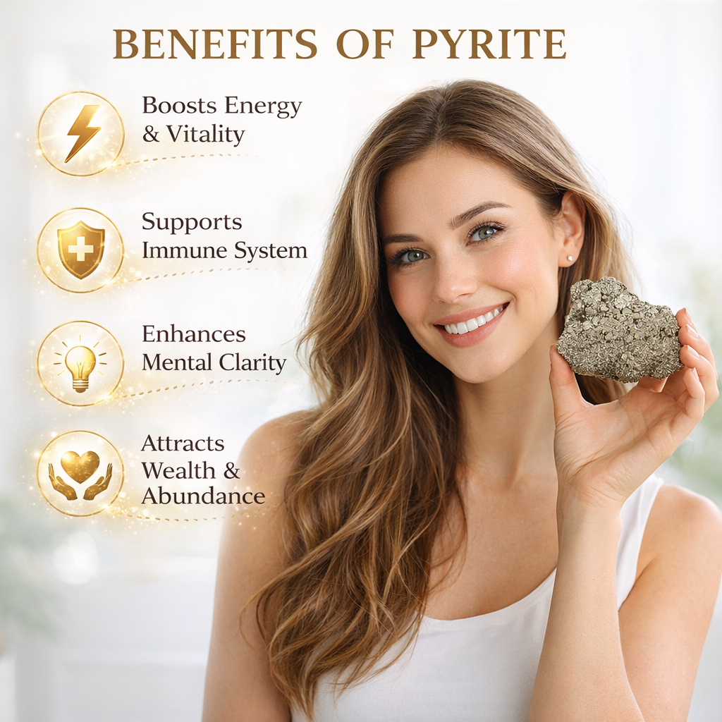 Pujan Store Natural Pyrite Rough Stone for Wealth Attraction & Protection – Raw Money Magnet Crystal for Business Growth & Confidence